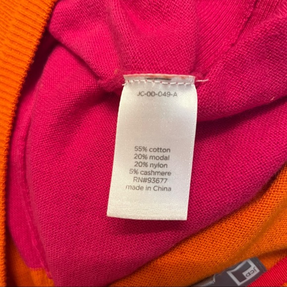 Cashmere Blend Tri-Color 3/4 Length Sweater - Picture 4 of 4